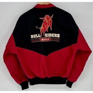 Rare Vintage 90s Bull Riders Only Bee Wild Jacket Small USA Rodeo Cowboy Canvas